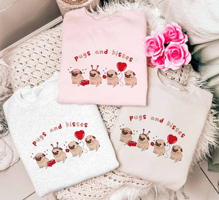 Pugs And Kisses Valentines Sweatshirt