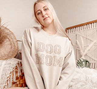 Neutral Leopard Print Dog Mom Sweatshirt