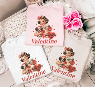 Retro My Dog Is My Valentine Sweatshirt