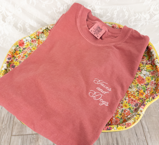 Embroidered Tacos and Dogs Script Cinco de Mayo Tee