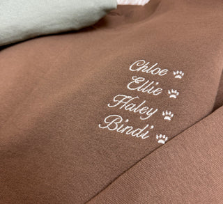 Embroidered Custom Signature Dog Name List Sweatshirt