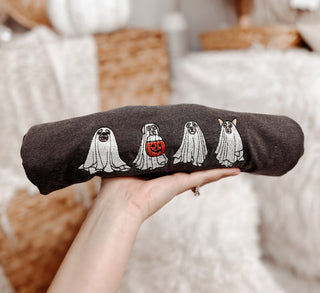 Embroidered Ghost Doggies Halloween Tee