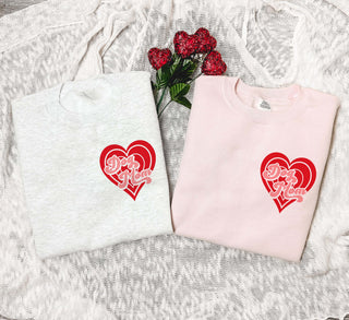Retro Dog Mom Heart Valentine Sweatshirt