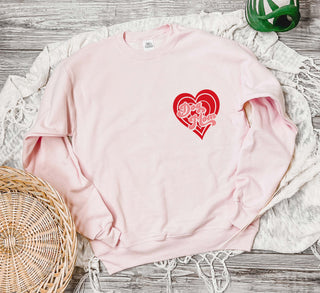 Retro Dog Mom Heart Valentine Sweatshirt