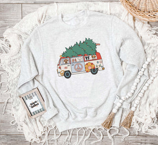 Hippie Bus Doggie Christmas Sweatshirt