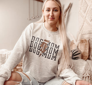 Dog Mom Football Lightning Bolt Sweatshirt