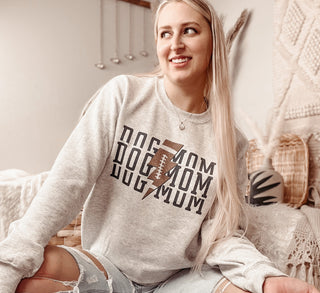 Dog Mom Football Lightning Bolt Sweatshirt