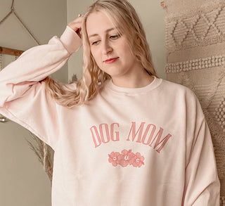 Dog Mom Pink Hibiscus Sweatshirt