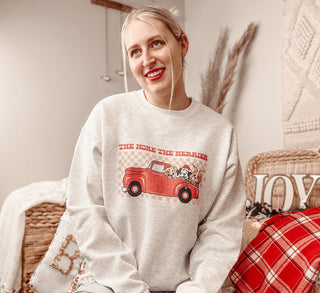 The More The Merrier Red Truck Christmas Sweatshirt