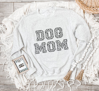 Dog Mom Black And White Leopard Sweatshirt