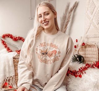 My Dog Is My Valentine Retro Sweatshirt